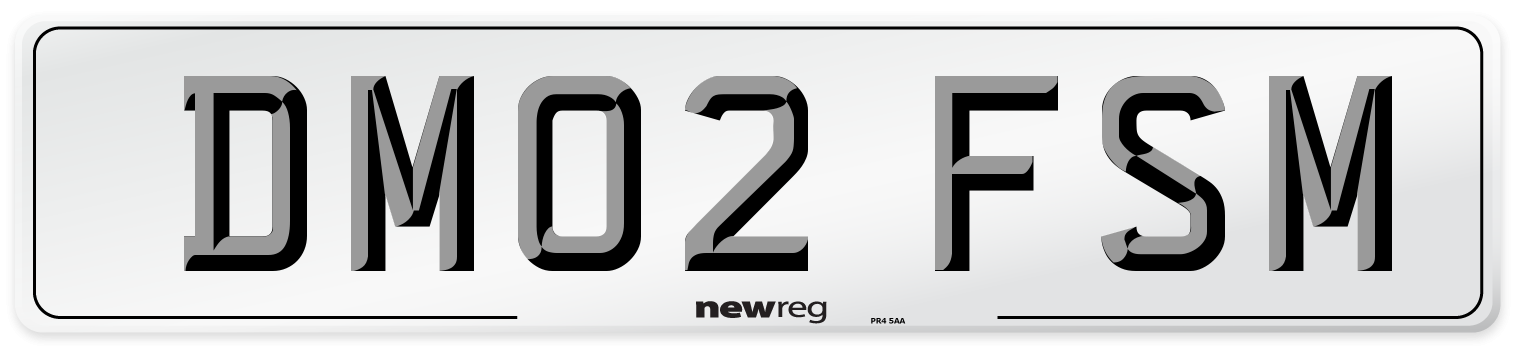DM02 FSM Number Plate from New Reg